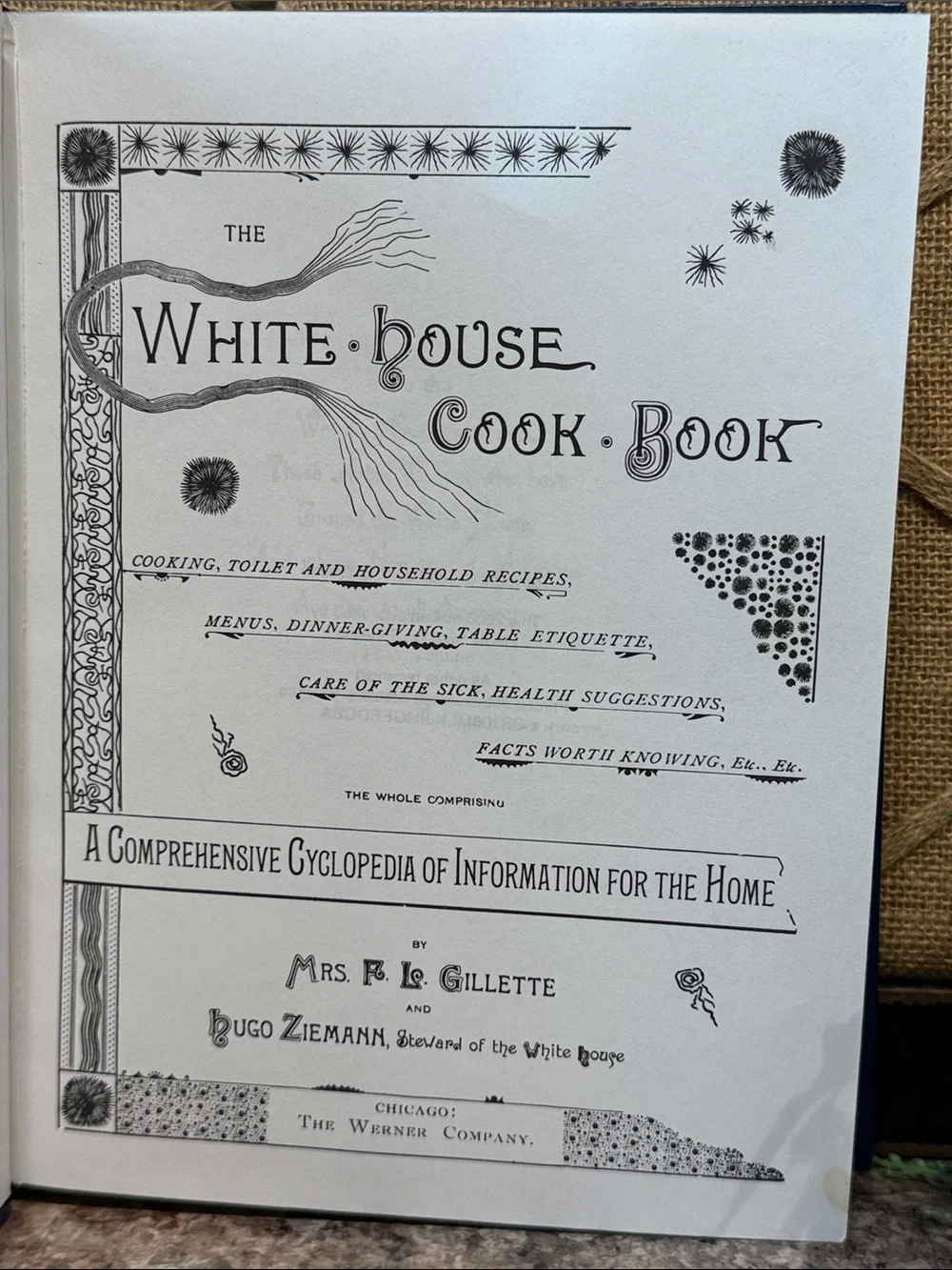 White House Cook Book 1887 Edition - Blue/Gold Hardcover
